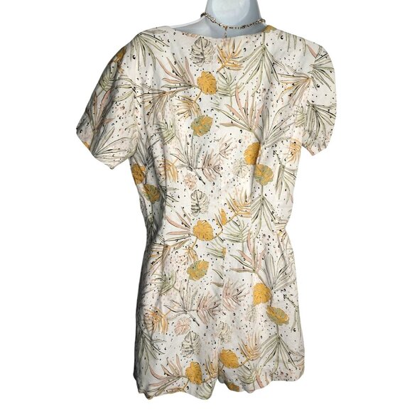 Minkpink Womens Tropical Floral Button-Front Short Sleeve Romper Size M - Picture 3 of 9